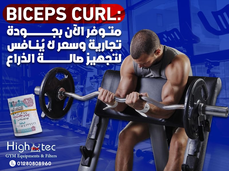 Biceps Curl: متوفر الآن بجودة تجارية وسعر لا يُنافس لتجهيز صالة الذراع
