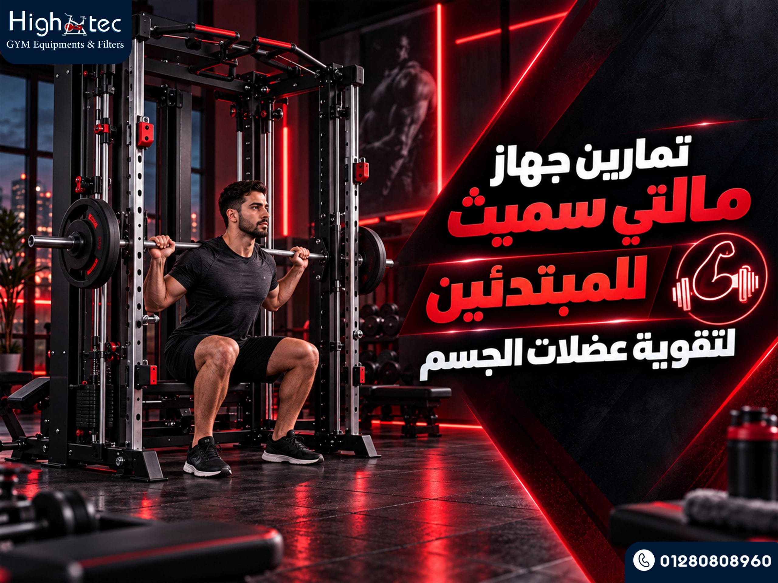 تمارين جهاز مالتي سميث للمبتدئين لتقوية عضلات الجسم
